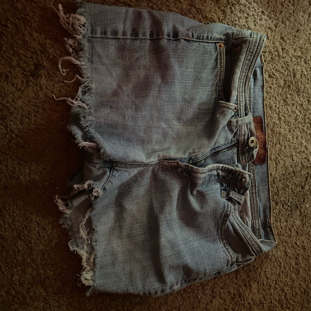 Jeanstar Light Blue Frayed Denim Shorts